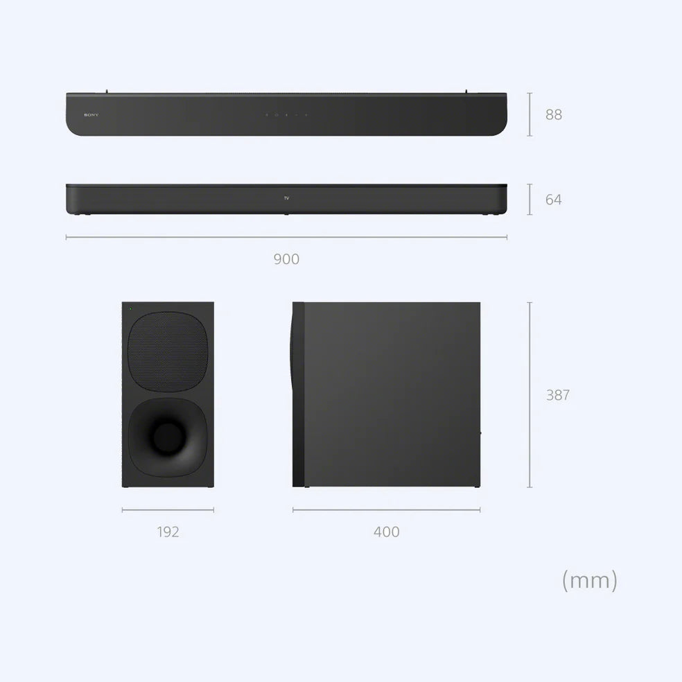 Sony 2.1ch Soundbar with powerful wireless subwoofer | HT-S400